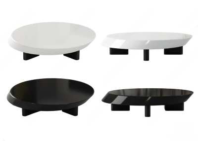 现代烤漆圆茶几3D模型下载